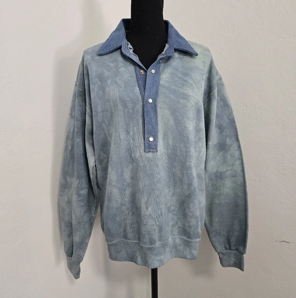 NWOT Free People x Tricia Fix Denim Collar Shirt Xsmall - Picture 2 of 5